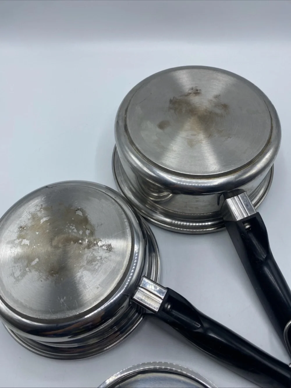 2x SOCIETY SENSI-TONE Cookware Ultrex 7 T304S Sauce Pans/Lids Stainless Steel
